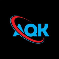 AQK logo. AQK letter. AQK letter logo design. Initials AQK logo linked with circle and uppercase monogram logo. AQK typography for technology, business and real estate brand.