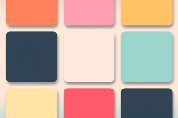 Colorful squares of various shades on a cream background