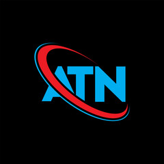 ATN logo. ATN letter. ATN letter logo design. Initials ATN logo linked with circle and uppercase monogram logo. ATN typography for technology, business and real estate brand.