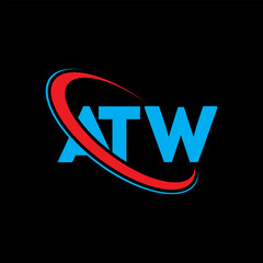 ATW logo. ATW letter. ATW letter logo design. Initials ATW logo linked with circle and uppercase monogram logo. ATW typography for technology, business and real estate brand.