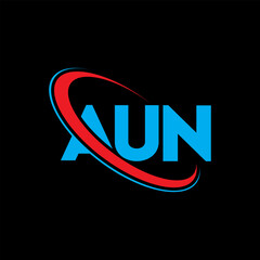 AUN logo. AUN letter. AUN letter logo design. Initials AUN logo linked with circle and uppercase monogram logo. AUN typography for technology, business and real estate brand.