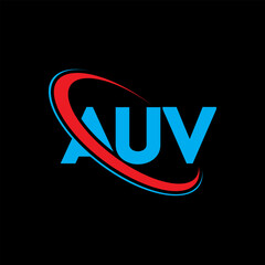 AUV logo. AUV letter. AUV letter logo design. Initials AUV logo linked with circle and uppercase monogram logo. AUV typography for technology, business and real estate brand.