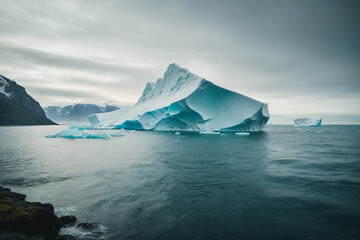 iceberg and coast landscape background	