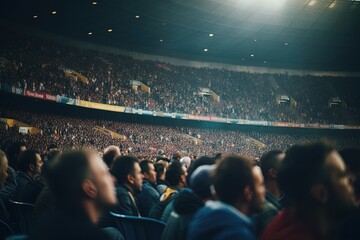 Crowd of people at the stadium concept. generative AI