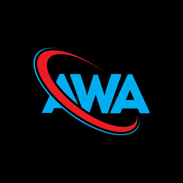 AWA logo. AWA letter. AWA letter logo design. Initials AWA logo linked with circle and uppercase monogram logo. AWA typography for technology, business and real estate brand.