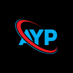 AYP logo. AYP letter. AYP letter logo design. Initials AYP logo linked with circle and uppercase monogram logo. AYP typography for technology, business and real estate brand.