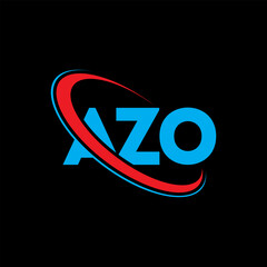 AZO logo. AZO letter. AZO letter logo design. Initials AZO logo linked with circle and uppercase monogram logo. AZO typography for technology, business and real estate brand.