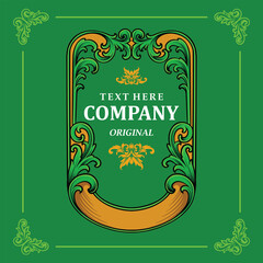 Beer company vintage template label