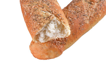 Baked wheat bread with herb seasoning seasoned baguette