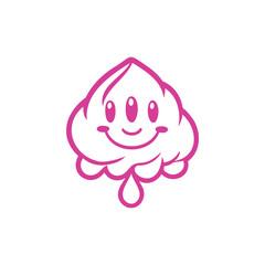Pink Smile Raindrop Illustration