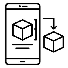 Design prototype icon on smartphone and 3d print