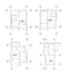 Vector architectural floor plan of one bedroom apartments