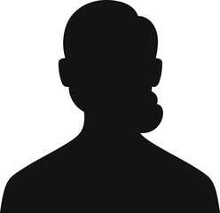 Woman silhouette avatar, user account interface