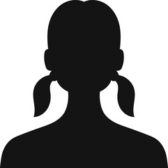 Child female avatar silhouette, young woman face