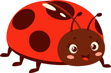 Obraz premium Ladybug cartoon insect vector funny kids character