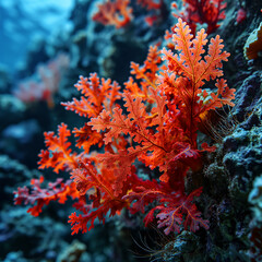 red and yellow leaves coral