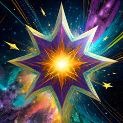 explodierender Stern im Weltall,in vielen schönen Farben