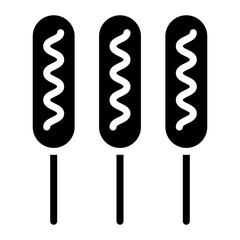 Sausage on a Stick icon vector image. Can be used for Festa Junina.