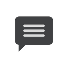 Chat message bubble vector icon, communication icon
