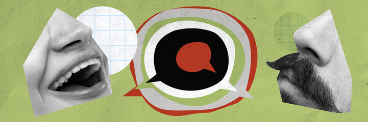 Advertisement for debate or public speaking event, emphasizing the exchange of ideas between...