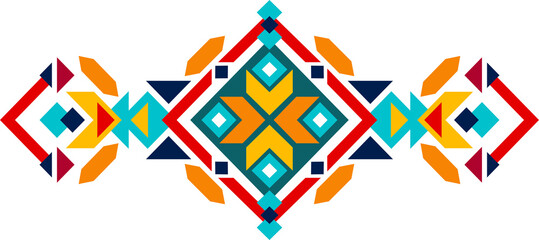 Aztec style ornamental tribal motif pattern icon