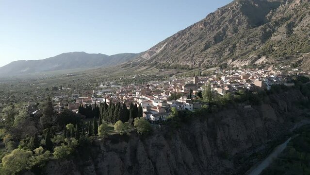 Drone footage of Niguelas, Sierra Nevada, Granada, Spain