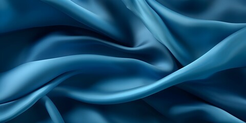 Fototapeta premium Fabric background, Blue satin texture