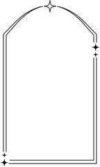 Arc figure line frame with sparkling stars