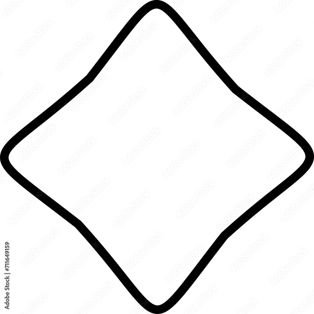 Wall mural empty rhombus frame line element frame