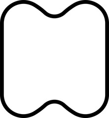 Simple abstract shape with curvy lines