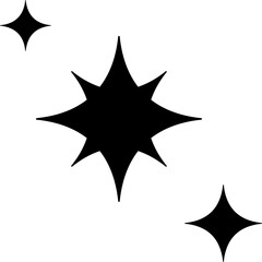 Retro futuristic sparkle icons, star shapes
