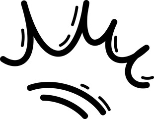 Hand drawn lines of motion, movement doodle