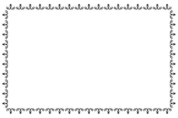 Rectangle border frame design concept of leaves and fruits isolated on white background - vector illustration 