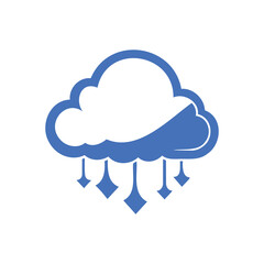 Cloud with Rain Weather Icon Illustration