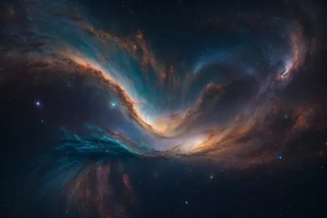 Foto op Canvas Beautiful cosmic space background. Generative AI © nutalina