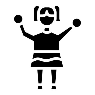 Cheerleader icon vector image. Can be used for Rugby.