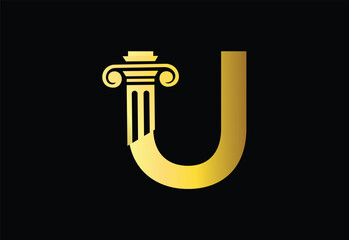 Low firm logo with latter U vector template, Justice logo, Equality, judgement logo vector illustration
