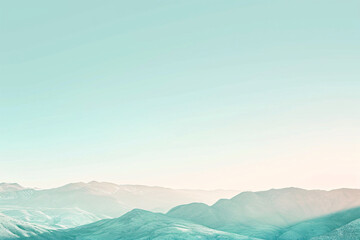 Obraz premium Gentle mountain slopes under a pale gradient sky