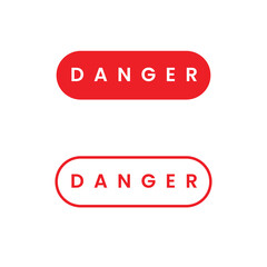 danger button red color vector icon set.