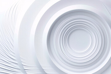 White background with abstract concentric circles creating depth