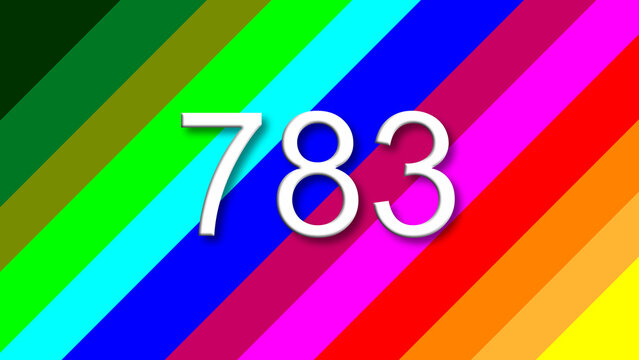 783 colorful rainbow background year number
