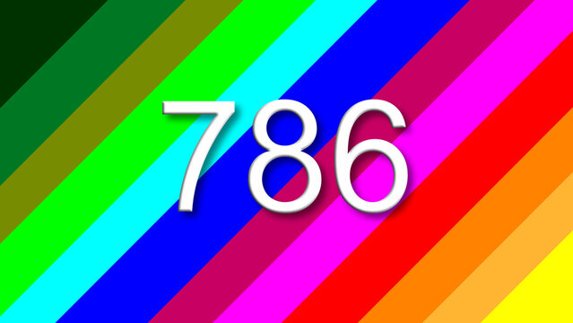 786 colorful rainbow background year number