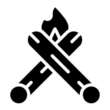 Campfire icon vector image. Can be used for Trekking.