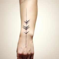 Palm Leaf tattoo design. Generative AI