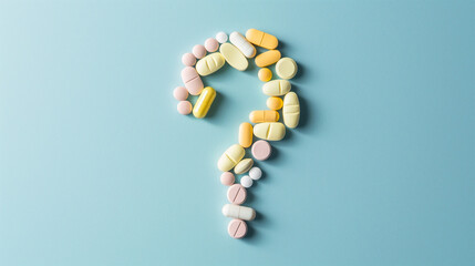 Pills Arranged in the Shape of a Question Mark