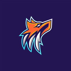 Luxury Wolf head logo. Wolf head mascot esport logo design, character for sport game.  © hafizh