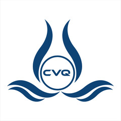 CVQ letter water drop icon design with white background in illustrator, CVQ Monogram logo design for entrepreneur and business.
