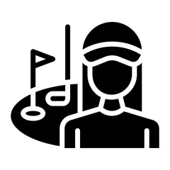 Golf Player Female icon vector image. Can be used for Golf.