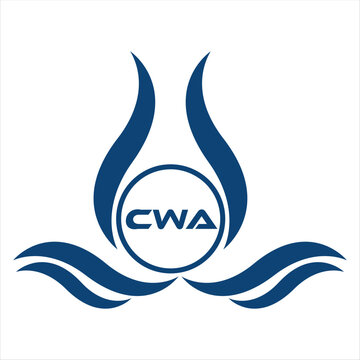 CWA letter water drop icon design with white background in illustrator, CWA Monogram logo design for entrepreneur and business.

