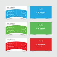 Modern business card template vector illustration front and back horizontal presentation creative corporate luxury elegant orientation with mockup presentation.